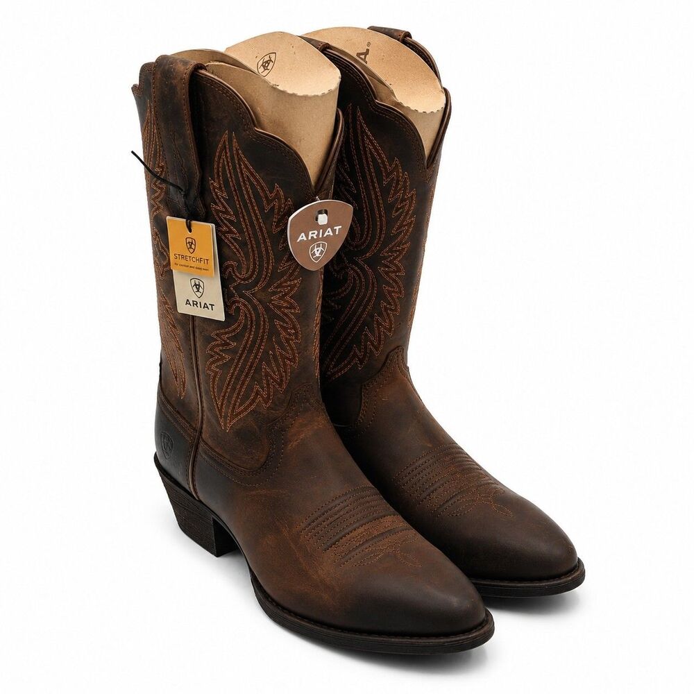 Ariat® Heritage R Toe StretchFit Western Cowboy Boots Brown Women's 7 B 10038380